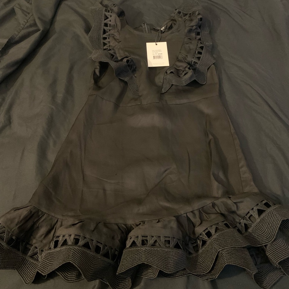 Bardot Charcoal Kids Dress with Ruffle Accents